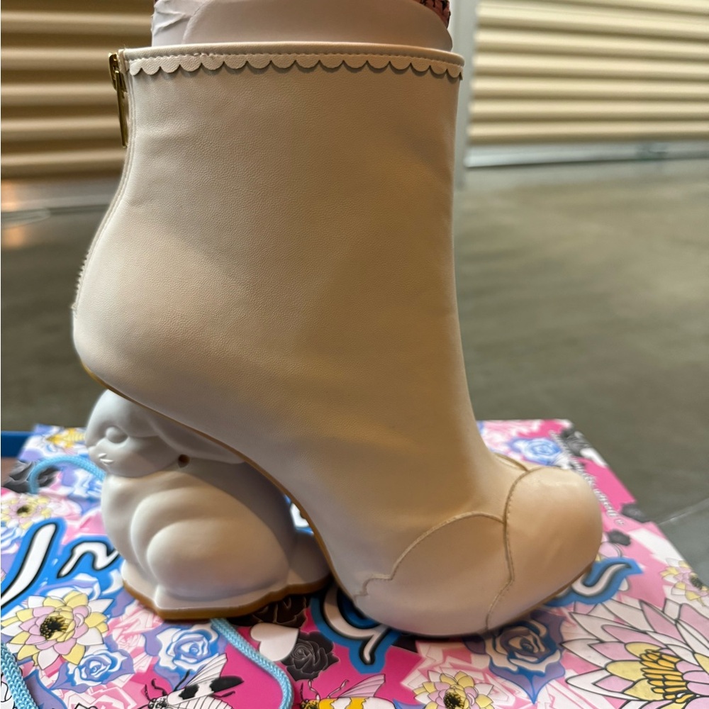 Irregular Choice Cream Heeled Boots - Picture 3 of 6